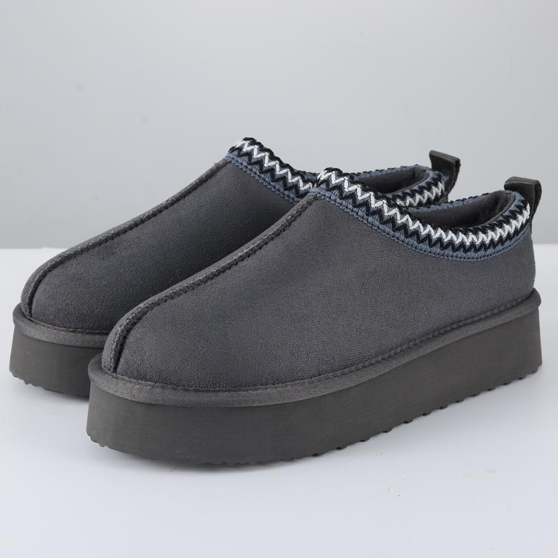 Mode Crestar Damenmarke Winter Hausschuhe Damen Klassische Mode Dicke Sohle Schuhe Outdoor Indoor Kurzer Plüsch Knöchelwarm Schneestiefel Pantoletten 36 grau von Joom DACH