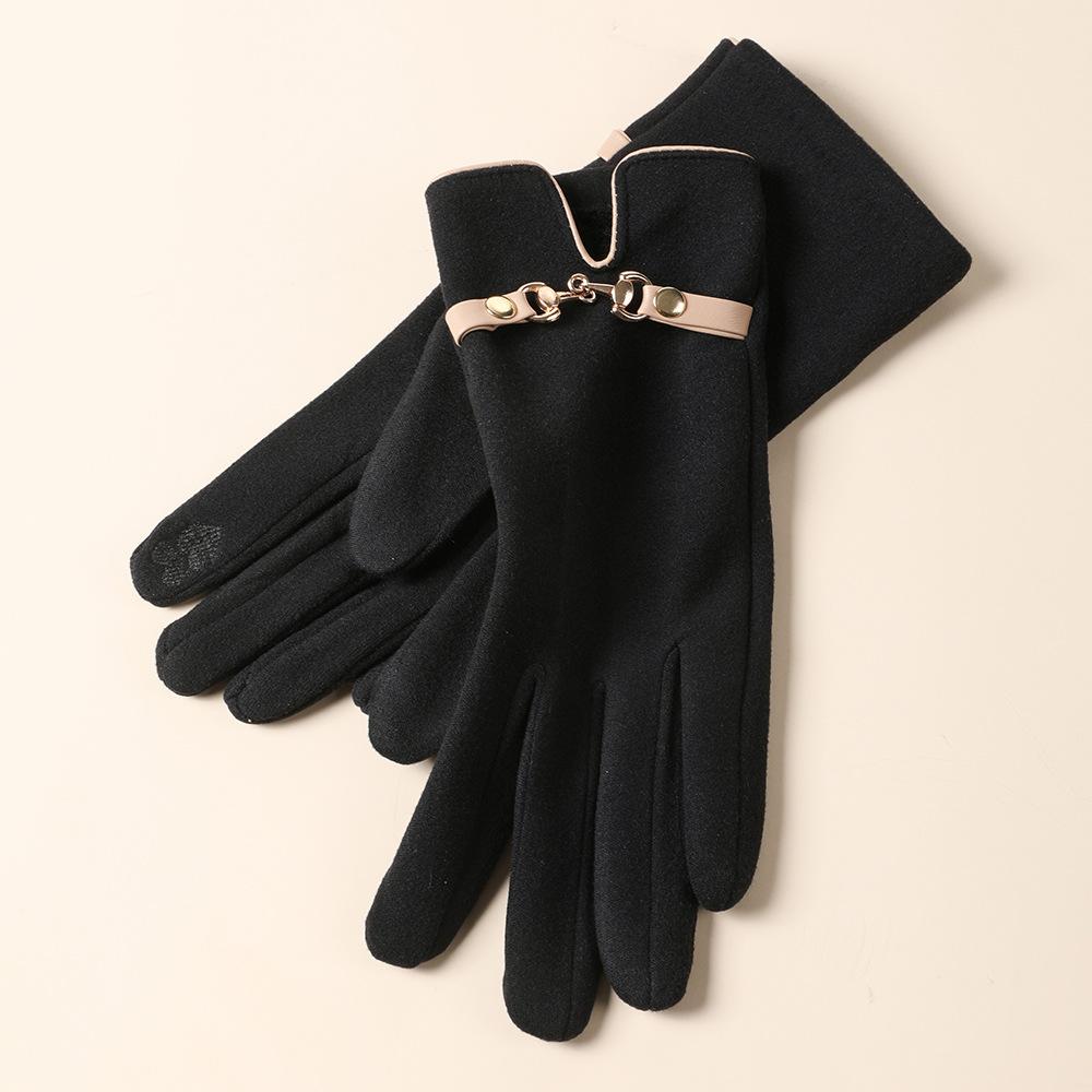 Mode Dame Handschuhe Fäustlinge Frauen Winter Vintage Fahren Radfahren Handschuhe Outdoor Warm Halten Winddicht Handschuhe schwarz von Joom DACH