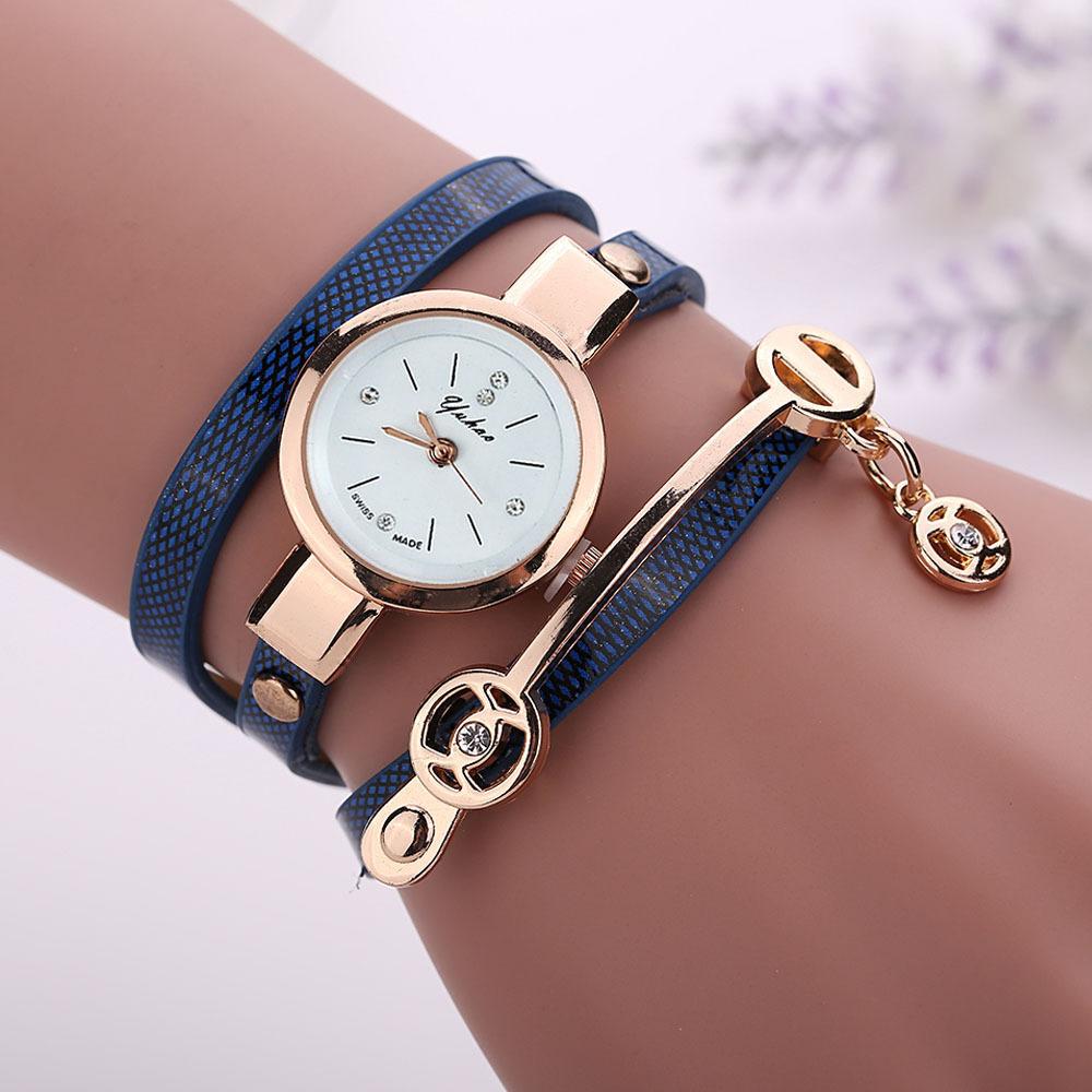 Mode Dame Kleid Leder Casual Frauen Armbanduhr Geschenk blau von Joom DACH