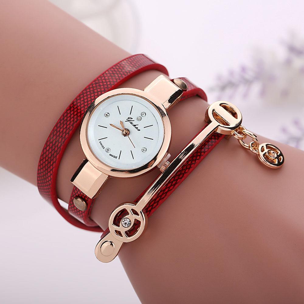Mode Dame Kleid Leder Casual Frauen Armbanduhr Geschenk rot von Joom DACH