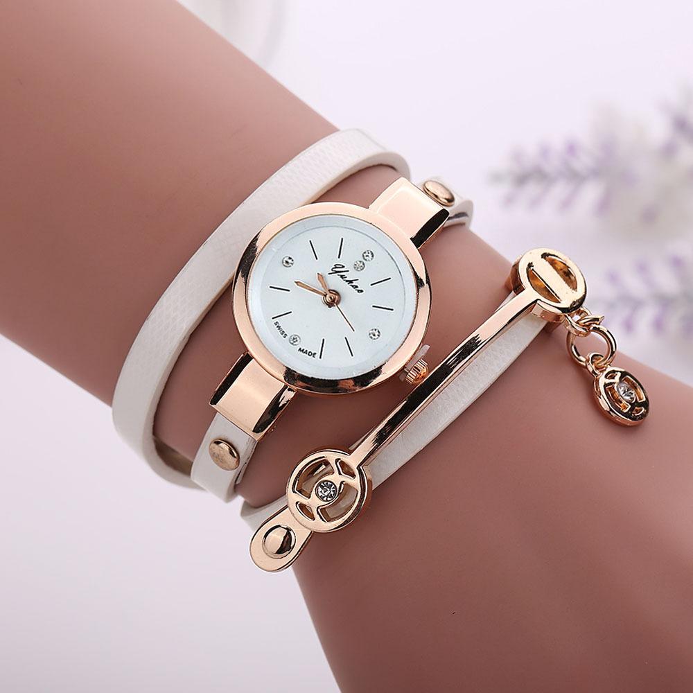 Mode Dame Kleid Leder Casual Frauen Armbanduhr Geschenk weiß von Joom DACH