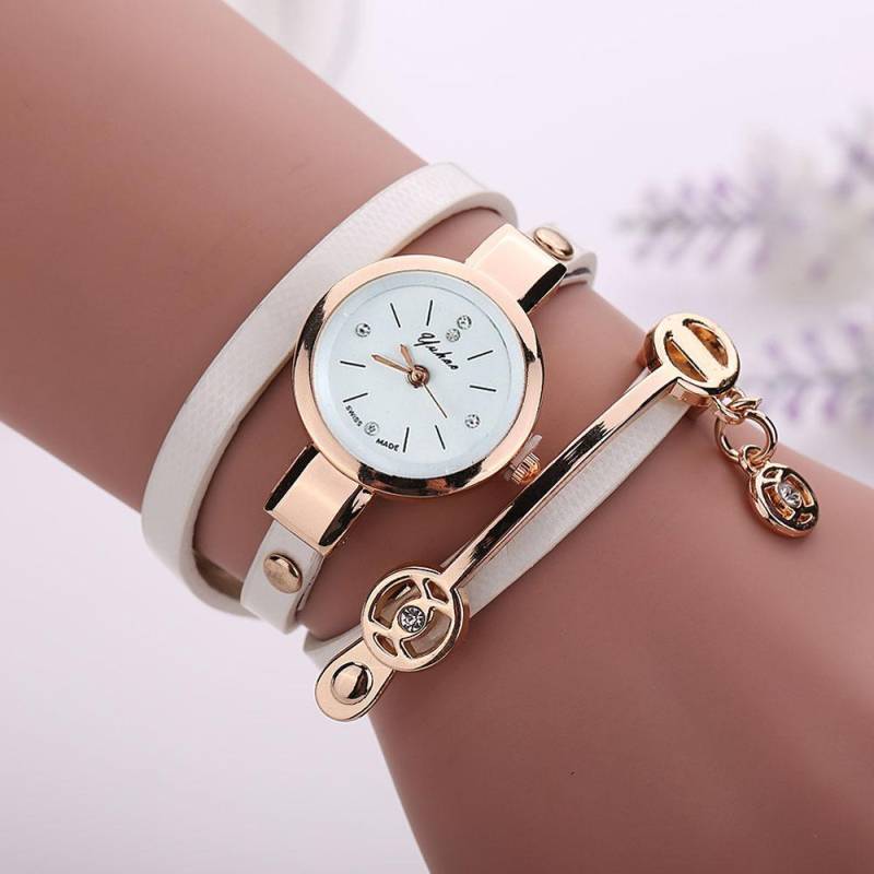 Mode Dame Kleid Leder Casual Frauen Armbanduhr Geschenk weiß von Joom DACH