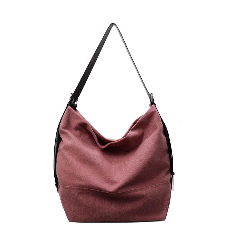 Mode Damen Eimerbeutel mit großem Fassungsvermögen Neue Canvas Lernkurs Pendeln Schulter Messenger Bag rosa von Joom DACH