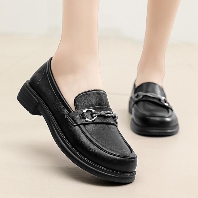 Mode Damen Flats Schuhe Slipper Plateau Damenschuhe Spaltleder Casual Sommer Ballerina Damen Schuhe Mokassins mit flachem Mund 35 schwarz von Joom DACH