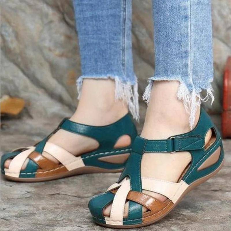 Mode Damen Sandalen Wasserdicht Sli auf Runde Damen Hausschuhe Lässig Bequem Outdoor Mode Sommerschuhe Übergröße Damen 36 von Joom DACH