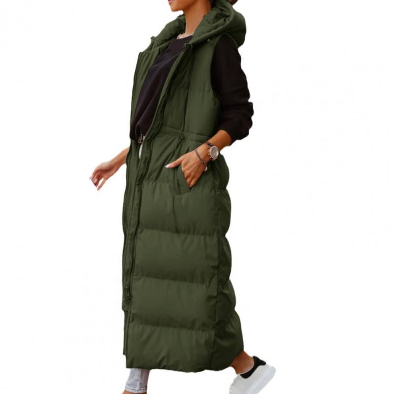 Mode Daunenweste weiche Puffer Weste Reißverschluss Herbst Winter Frauen Daunenmantel Jacke kältebeständig S dunkelgrüne von Joom DACH