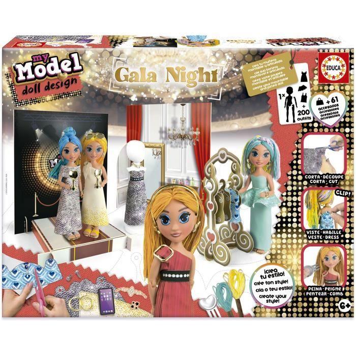 Mode-Design-Set - EDUCA - Gala-Nacht - 200 Outfits - 1 Puppe - Für Kinder ab 6 Jahren bunt von Joom DACH