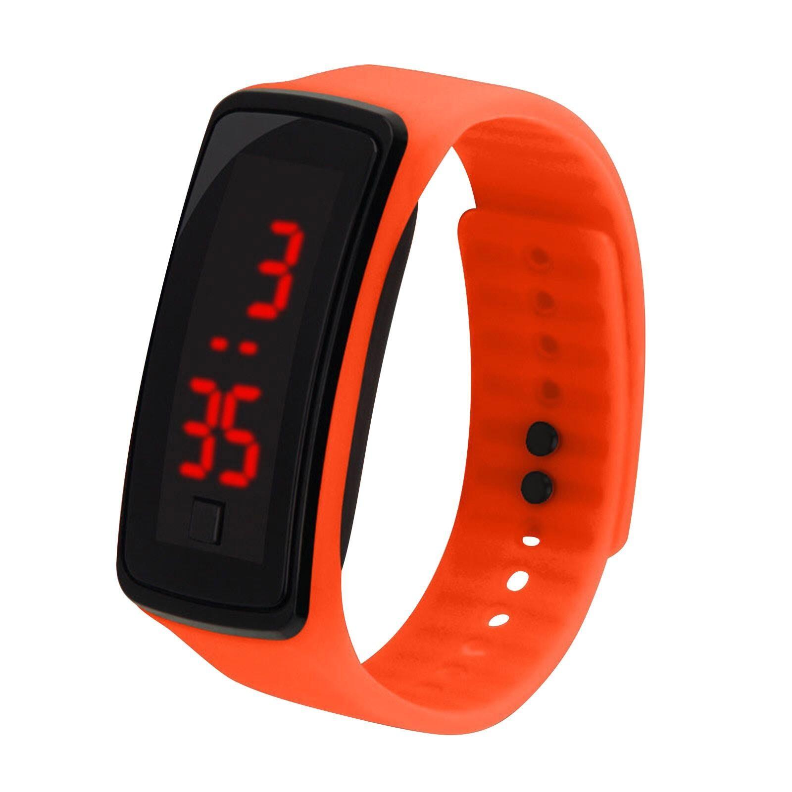 Mode-Digitaluhren für Jungen und Mädchen, verstellbares Armband, Silikon-Armbanduhr orange von Joom DACH