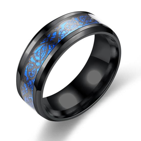 Mode Einfache Männer Kühlen Leuchtenden Drachen Muster Ring Weihnachtsgeschenk Schmuck Schmuckstück Zubehör US 13 schwarz/blau von Joom DACH