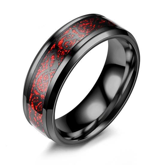 Mode Einfache Männer Kühlen Leuchtenden Drachen Muster Ring Weihnachtsgeschenk Schmuck Schmuckstück Zubehör US 7 schwarz/rot von Joom DACH