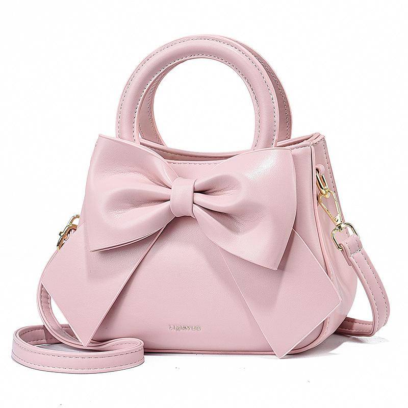 Mode Einfarbig Schleife Reißverschluss Kleine Tasche Damen Kleine Handtasche 22*9*17 von Joom DACH