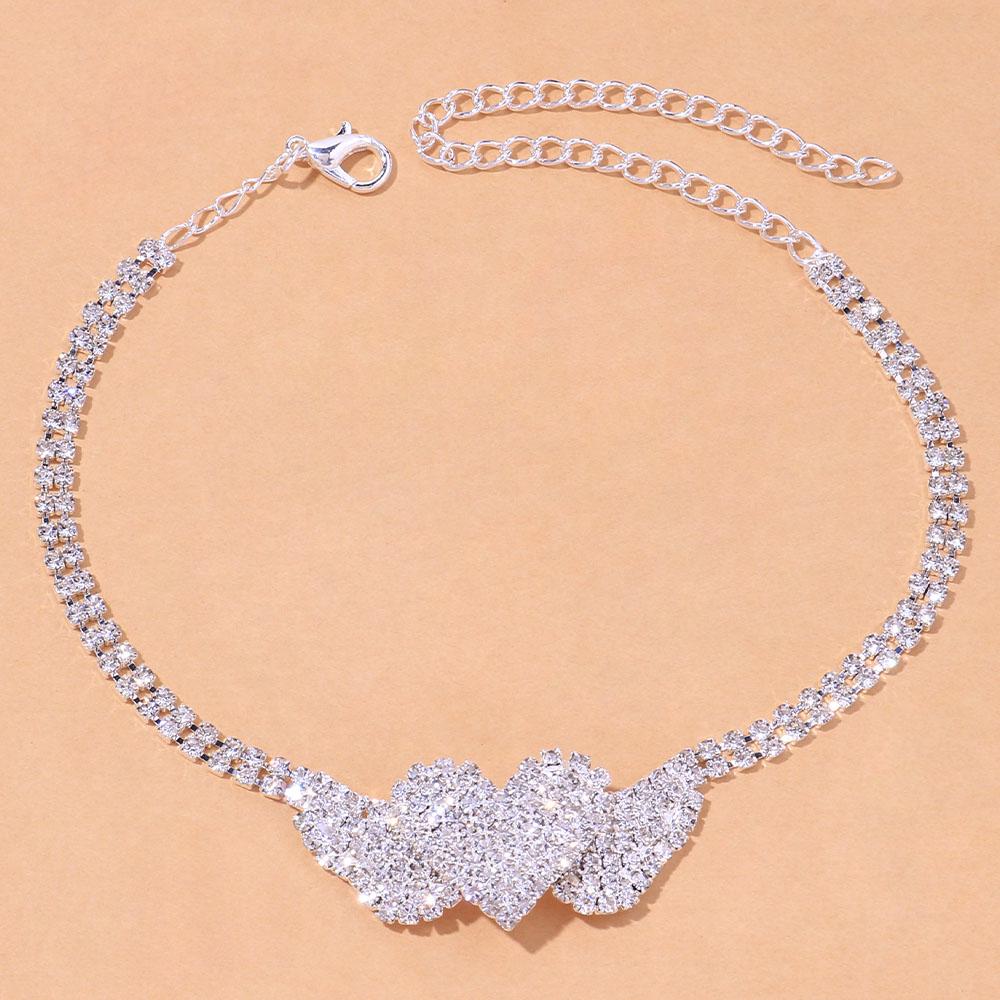 Mode Engel Herz Strass Fußkettchen Großhandel Für Frauen Sommer Strand Bein Knöchel Armband Barfuß Sandalen Schmuck 22cm von Joom DACH