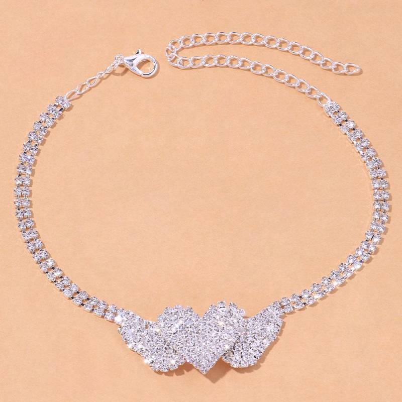 Mode Engel Herz Strass Fußkettchen Großhandel Für Frauen Sommer Strand Bein Knöchel Armband Barfuß Sandalen Schmuck 22cm von Joom DACH