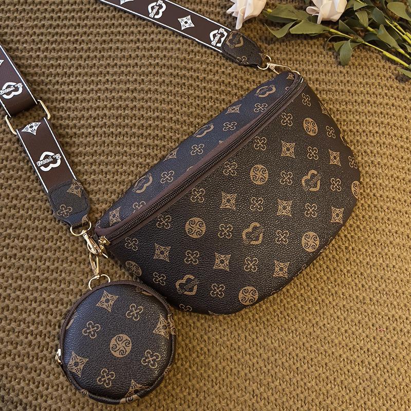 Mode Fanny Pack Zweiteilige Umhängetasche Damentasche Neue Damen Umhängetasche dunkelbraune von Joom DACH