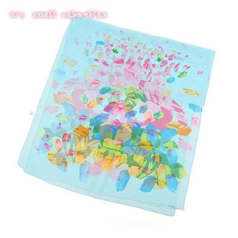 Mode Frauen Chiffon Schal Druck Muster Seide Schals Schal von Joom DACH