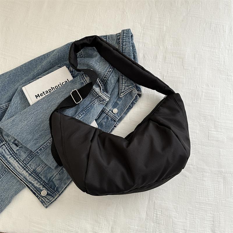 Mode Frauen Große Kapazität Umhängetasche Schulter Tasche Unten Baumwolle Casual Einfache Und Vielseitig schwarz von Joom DACH