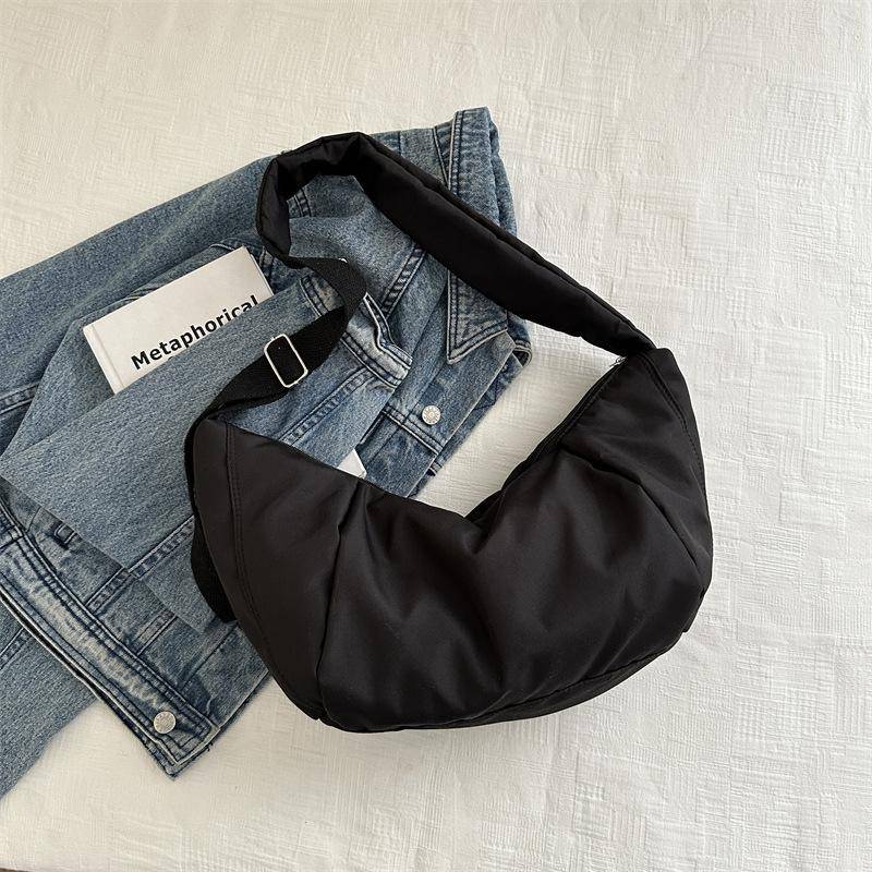 Mode Frauen Große Kapazität Umhängetasche Schulter Tasche Unten Baumwolle Casual Einfache Und Vielseitig schwarz von Joom DACH