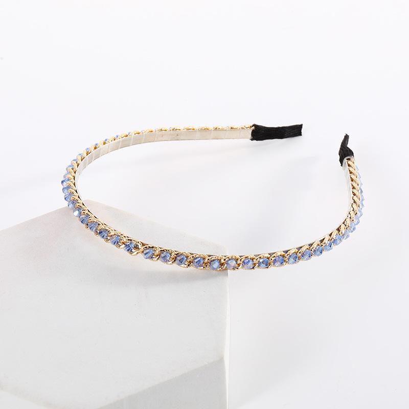 Mode Frauen Haar Hoop Damen Kristall Strass Perle Haarband Stirnband Kopf Stück Haar Band Zubehör blau von Joom DACH