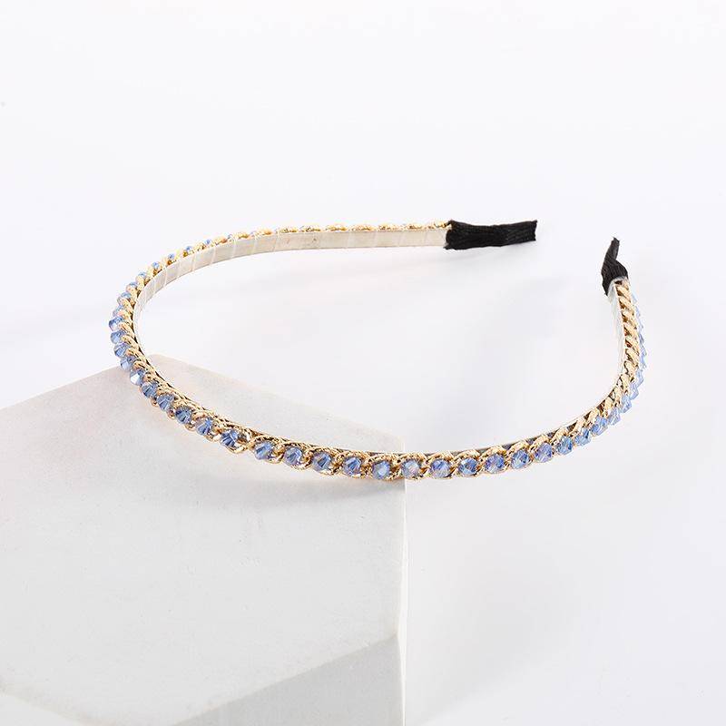 Mode Frauen Haar Hoop Damen Kristall Strass Perle Haarband Stirnband Kopf Stück Haar Band Zubehör blau von Joom DACH