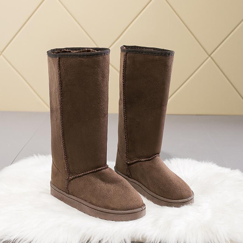 Mode Frauen Klassische Damen Mädchen Winter Schnee Stiefel 2024 Wasserdichte Warme Echtes Leder Pelz Australien Plus Samt Knie Hohe Winter 38 braun von Joom DACH