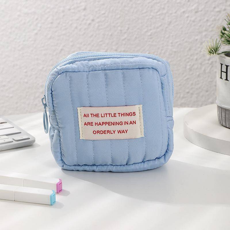 Mode Frauen Kleine Kosmetiktasche Reise Mini Damenbinden Organizer Make-Up Münze Geld Karte Lippenstift Aufbewahrungstasche Handtasche Tasche blau von Joom DACH