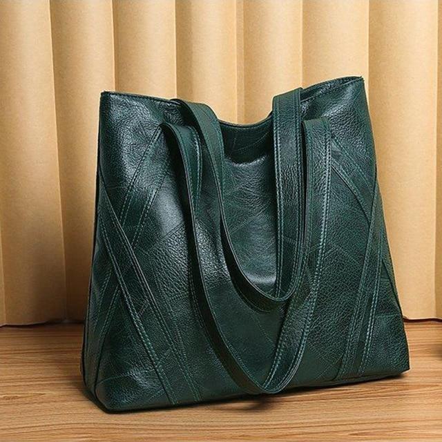 Mode Frauen Luxus Handtasche 2020 Neue Mode Frauen Schulter Tasche Große Kapazität Retro Weiche Pu Leder Hohe Qualität Einkaufstasche 36x18x30 cm grün von Joom DACH