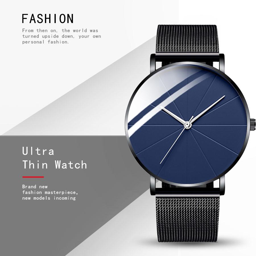 Mode Frauen Luxus Uhren Ultra-Dünne Damen Uhr Business Uhr Frauen Luxus Rose Gold Mesh Edelstahl Damen Uhren weibliche Uhr blau/schwarz von Joom DACH