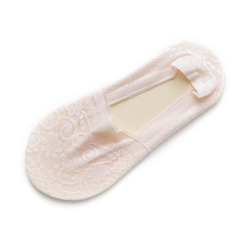 Mode Frauen Mädchen Sommer Socken Stil Spitze Blume Kurze Socke Rutschfeste Unsichtbare Knöchel rosa von Joom DACH