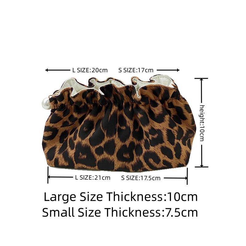 Mode Frauen Perle Reißverschluss Make-up Tasche große Kapazität Kulturbeutel Reise Organizer Beutel Damen Leopard gedruckt Make-up Taschen Geschenk braun von Joom DACH
