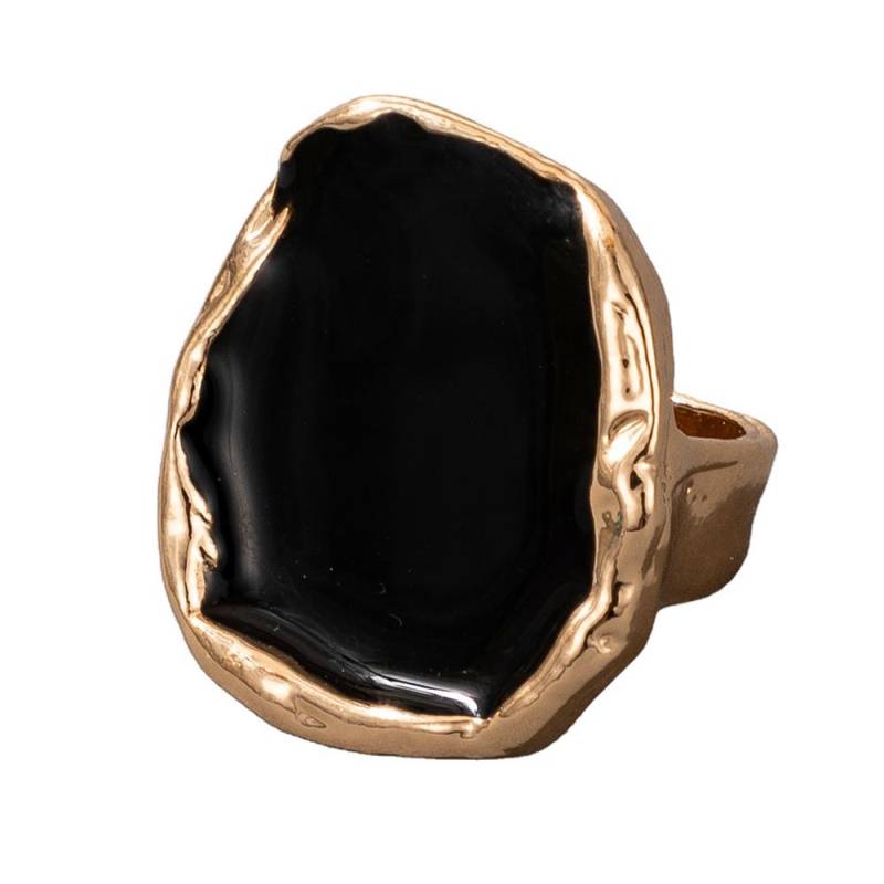 Mode Frauen Ring Emaille Ringe Punk Klassische Schwarz Emaille Ring Vintage Unregelmäßigen Ring Schmuck Geschenk gold von Joom DACH