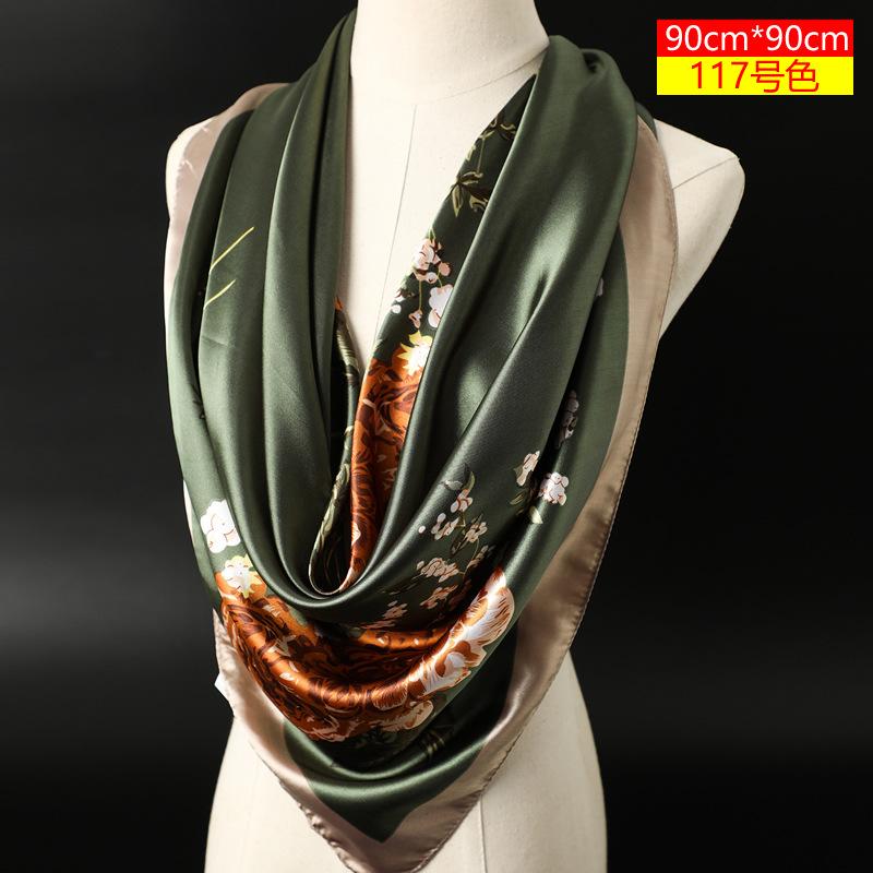 Mode Frauen Schals Quadrat Halstuch Hijab Schals 90*90cm armee grüne von Joom DACH