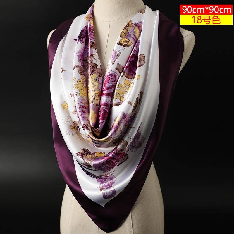 Mode Frauen Schals Quadrat Halstuch Hijab Schals 90*90cm violett von Joom DACH