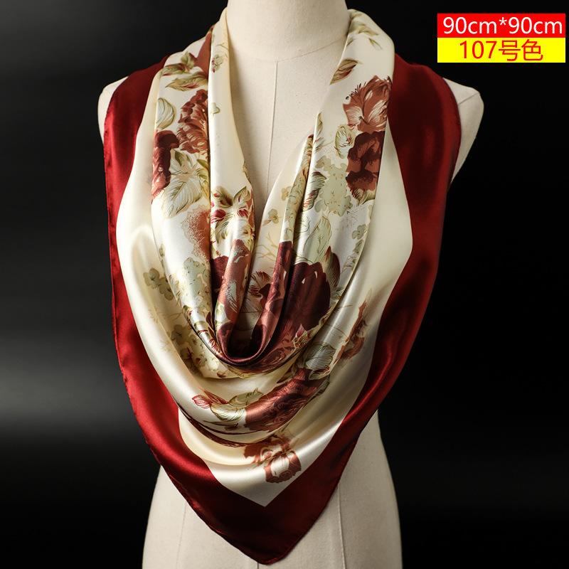 Mode Frauen Schals Quadrat Halstuch Hijab Schals 90*90cm weinrot von Joom DACH