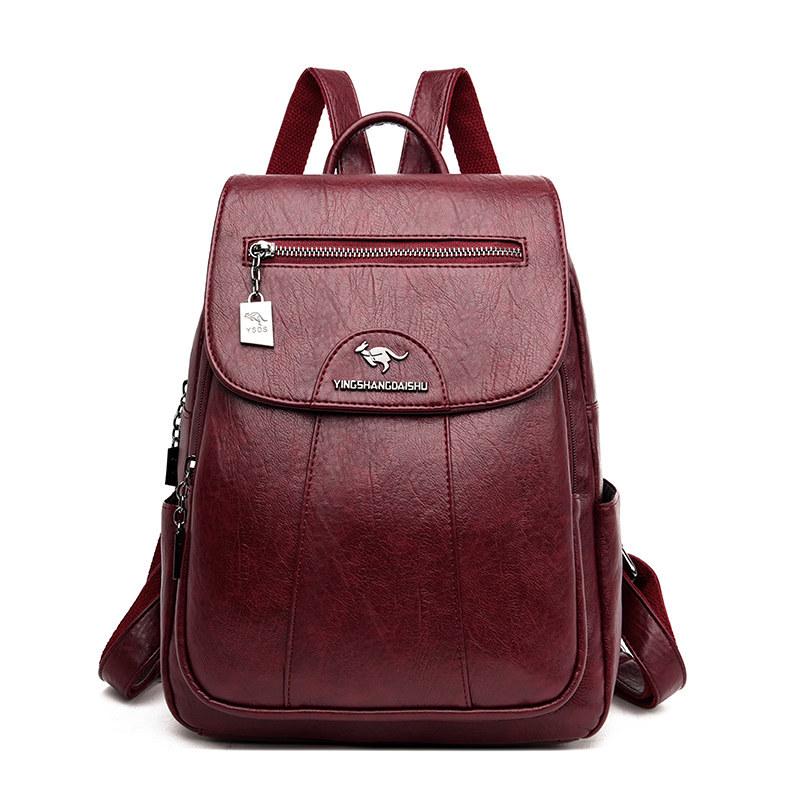 Mode Frauen Schulter Taschen PU Leder Rucksäcke Weibliche Schule Taschen Rucksack Casual Reisetaschen Rucksäcke Große Kapazität von Joom DACH