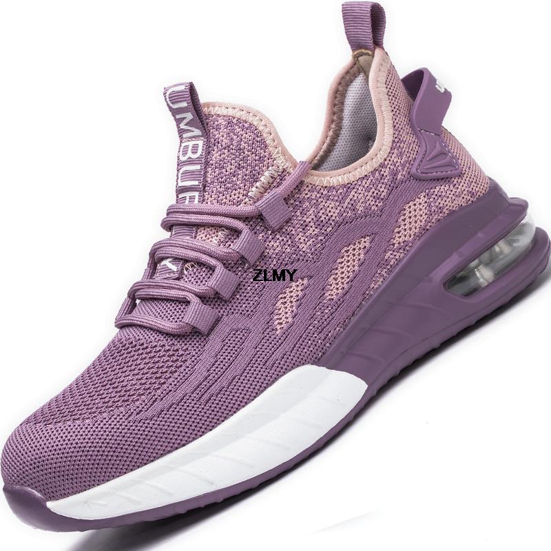 Mode Frauen Sicherheitsschuhe Neue Stahlkappe Turnschuhe Frau Atmungsaktive Arbeit Sicherheitsstiefel Weibliche Pannensichere Arbeitsschuhe Leichte Industrie 40 von Joom DACH