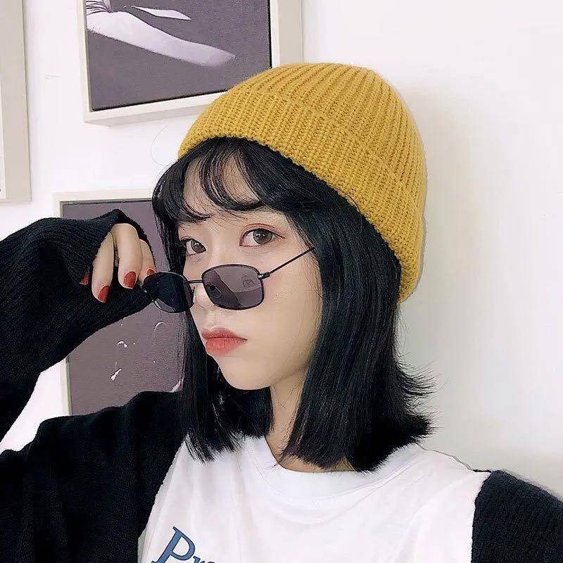 Mode Frauen Stricken Hüte Skullies Beanies Neue Herbst Winter Warme Manschette Beanie Hut Ins Goth Gestrickte Kappen Männer Skullies caps Stricken Skullies Beanies one size von Joom DACH