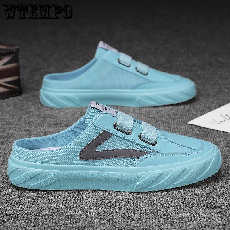 Mode Freizeit Herren Canvas Schuhe Sommer Lässig Basic Gummi Herren Flache Sneakers Faule Slipper Schuhe 44 blau von Joom DACH