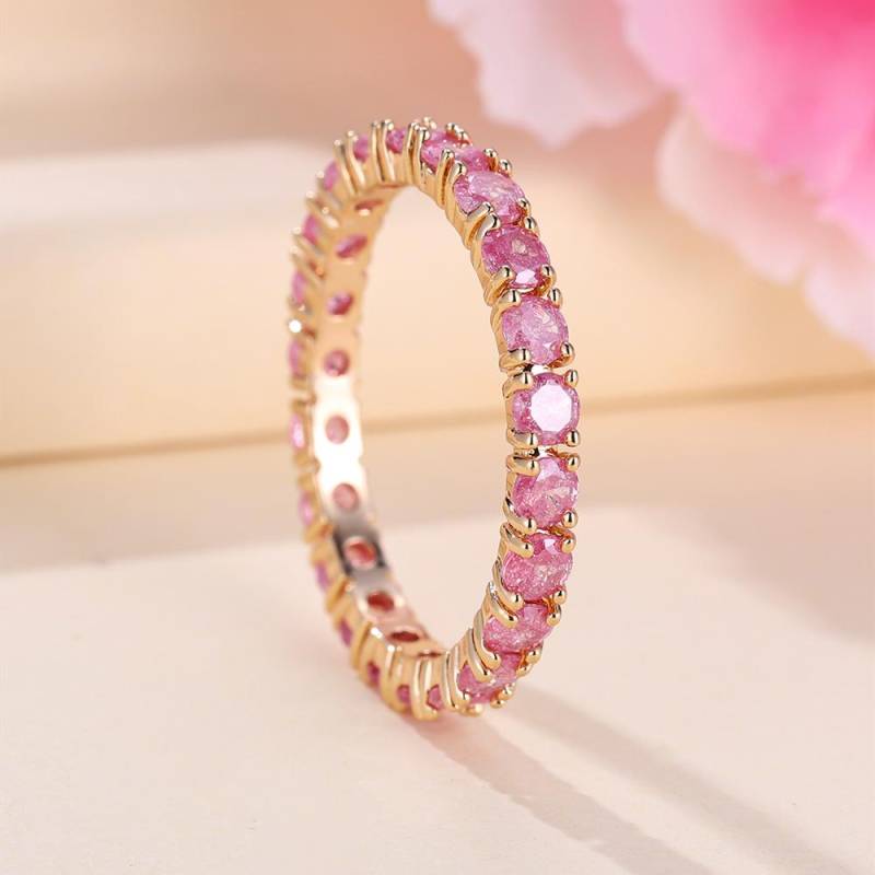 Mode Frosted Farbe Zirkonia Persönlichkeit Finger Ringe frauen Party Hochzeit Schmuck Geschenke 9 rosa/gold von Joom DACH