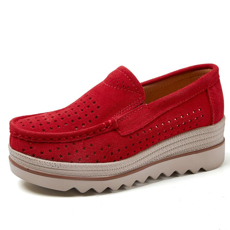 Mode Frühjahr Herbst Frauen Wildleder Echtes Leder Keil Schuhe Damen Weibliche Slipper Süße Quaste Slip-ons Plattform Mokassins 40 von Joom DACH