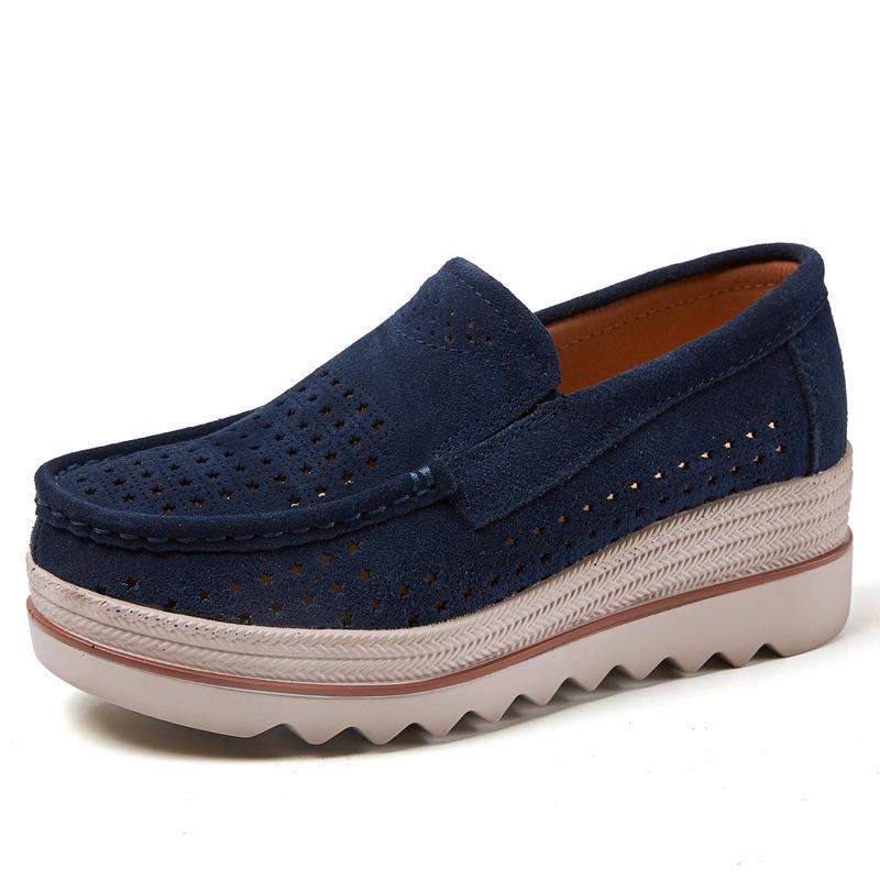 Mode Frühjahr Herbst Frauen Wildleder Echtes Leder Keil Schuhe Damen Weibliche Slipper Süße Quaste Slip-ons Plattform Mokassins 41 von Joom DACH