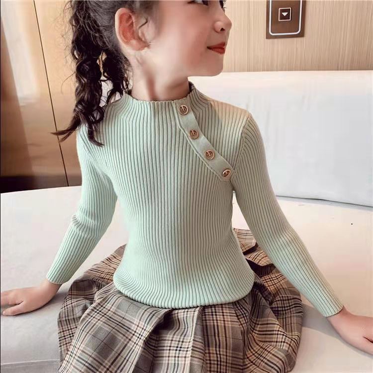 Mode Frühling Mädchen Pullover Strickpullover Tops Rollkragen Mädchenpullover 2-14 Jahre Kinderkleidung Warme Kinderpullover 150 von Joom DACH
