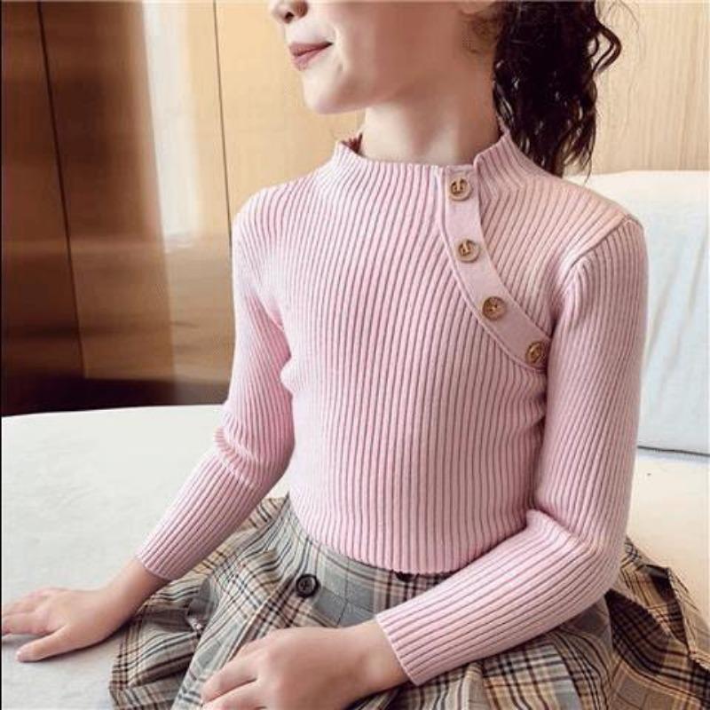 Mode Frühling Mädchen Pullover Strickpullover Tops Rollkragen Mädchenpullover 2-14 Jahre Kinderkleidung Warme Kinderpullover 150 rosa von Joom DACH