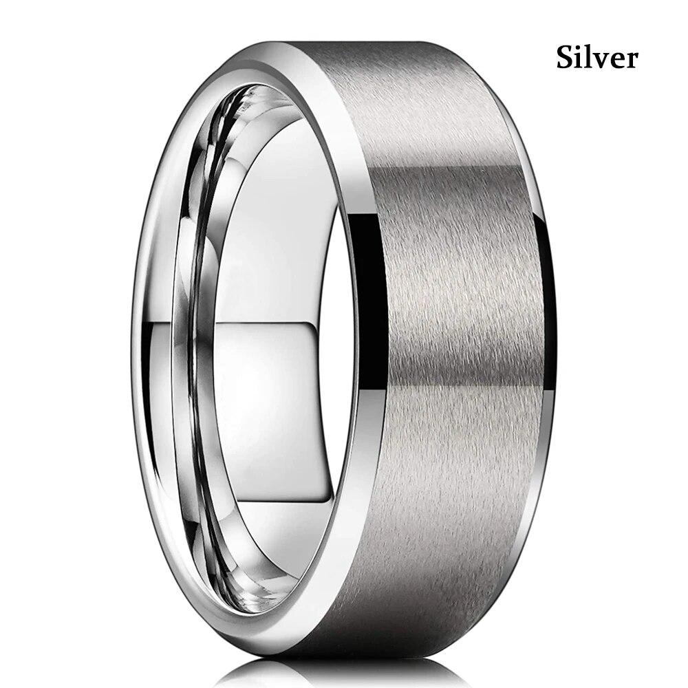 Mode Für Männer 8mm Gold Farbe Nut Abgeschrägte Kante Wolfram Hochzeit Carbon Faser Ring Punk Getriebe Rad Edelstahl ring Für Männer 11 von Joom DACH