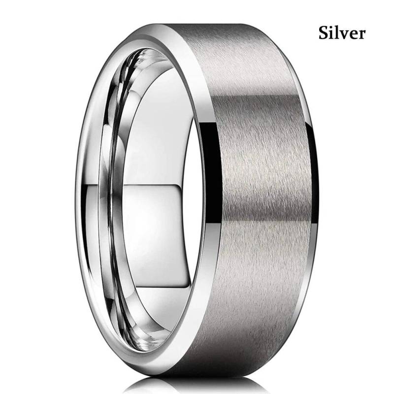 Mode Für Männer 8mm Gold Farbe Nut Abgeschrägte Kante Wolfram Hochzeit Carbon Faser Ring Punk Getriebe Rad Edelstahl ring Für Männer 11 von Joom DACH
