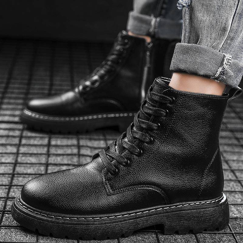 Mode Für Männer Winter Turnschuhe Casual Bota Coturnos Masculino Motorrad Stiefel Männlichen Warme Wasserdichte Stiefel Plattform schuhe Boots54 44 schwarz von Joom DACH