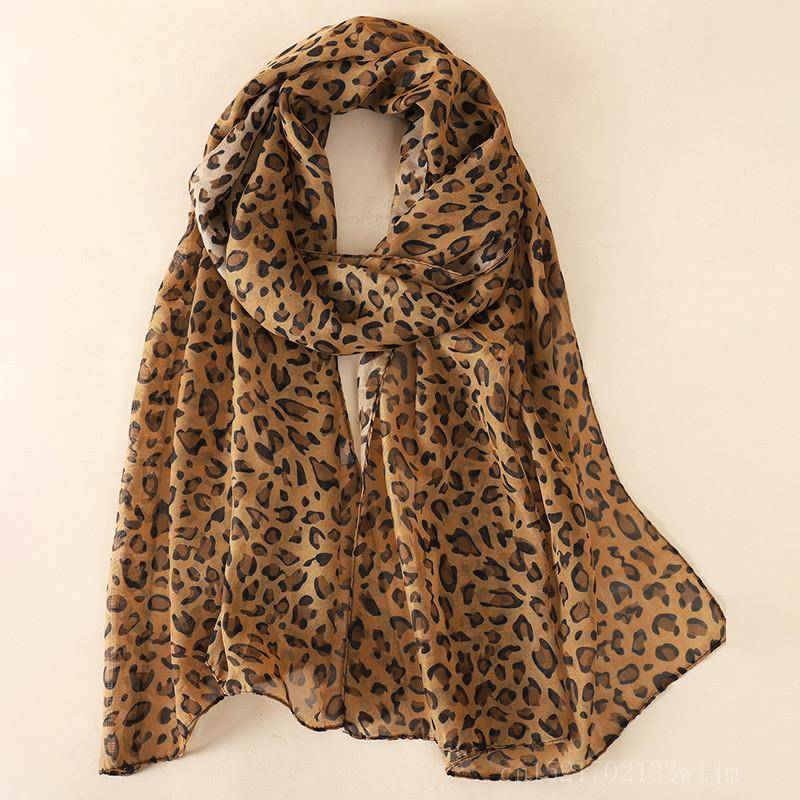 Mode Gedruckt Leopard Chiffon Hijab Schal Frauen Pareo Dame Bandanas Strand Handtücher Sommer Muslimischen Schleier Wrap Weibliche Foulard von Joom DACH