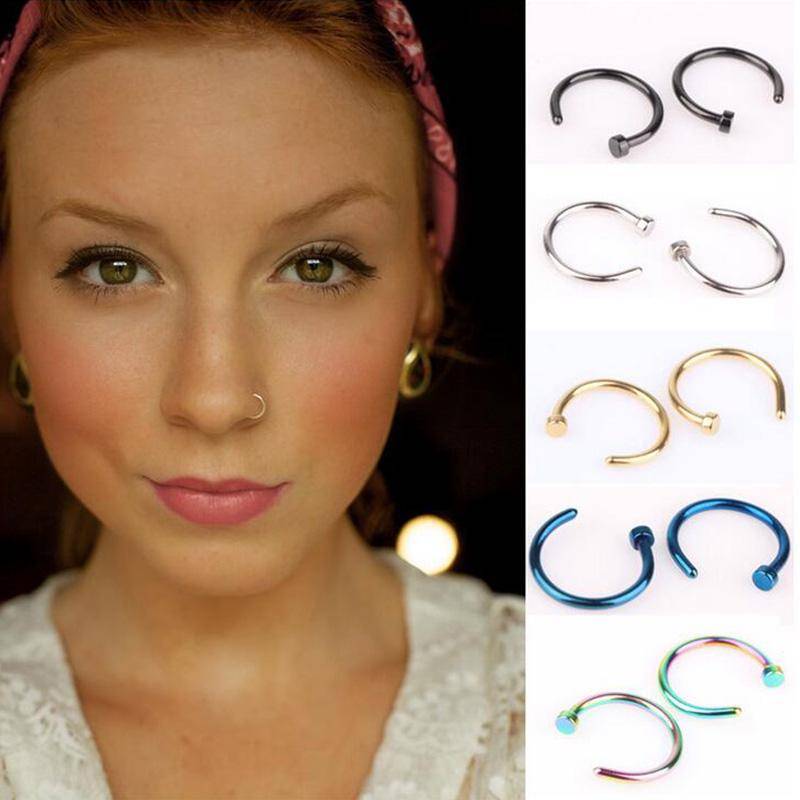 Mode Gefälschte Septum Medizinische Titan Nase Ring Körper Clip Hoop Für Frauen Piercing Schmuck 1pc schwarz von Joom DACH