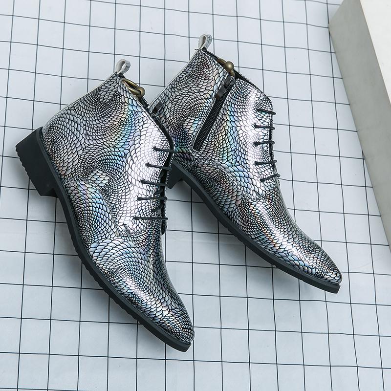 Mode Gentleman Glänzendes Lackleder Chelsea Formelle Schuhe Für Herren High Tops Hochzeit Abschlussball Homecoming Ball Ballerinas Sapato Social Masculino 44 von Joom DACH