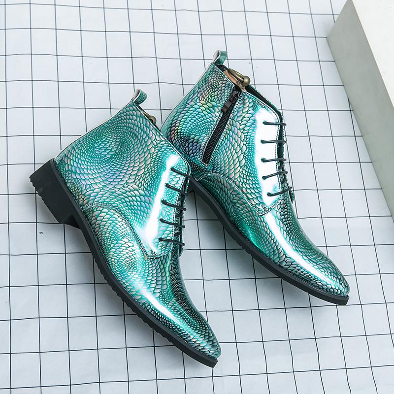 Mode Gentleman Glänzendes Lackleder Chelsea Formelle Schuhe Für Herren High Tops Hochzeit Abschlussball Homecoming Ball Ballerinas Sapato Social Masculino 44 von Joom DACH