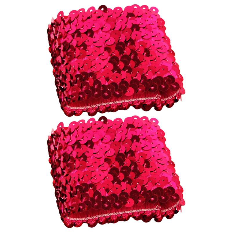 Mode Glitzernde Pailletten Stulpen Elastische Armstulpen für Damen und Mädchen Verschiedene Partykostüm Dekorative Überärmel heißes rosa von Joom DACH